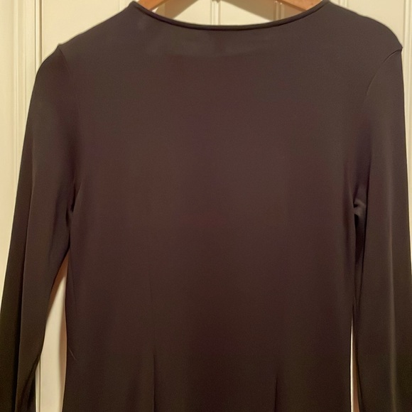 Ann Taylor 8 Black Dress over-knee, Full Length Gold Zip Front closure sleeves - Picture 12 of 13